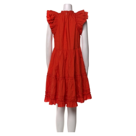 Ulla JohnsonJoan Tiered Ruffle Mock Neck Dress Size M (6) - Picture 6 of 8